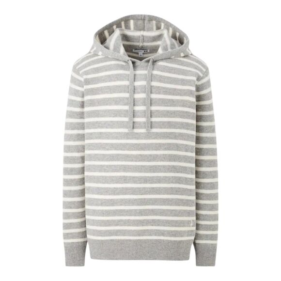 JW Anderson x Uniqlo Hoodie Womens XL Gray White Striped Wool Blend Cozy Comfy - Picture 2 of 12